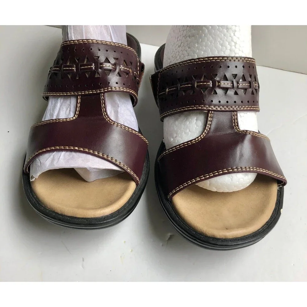 Croft & Barrow Women's Sandals Slides Size 6 M Dark Brown Ortholite Insoles